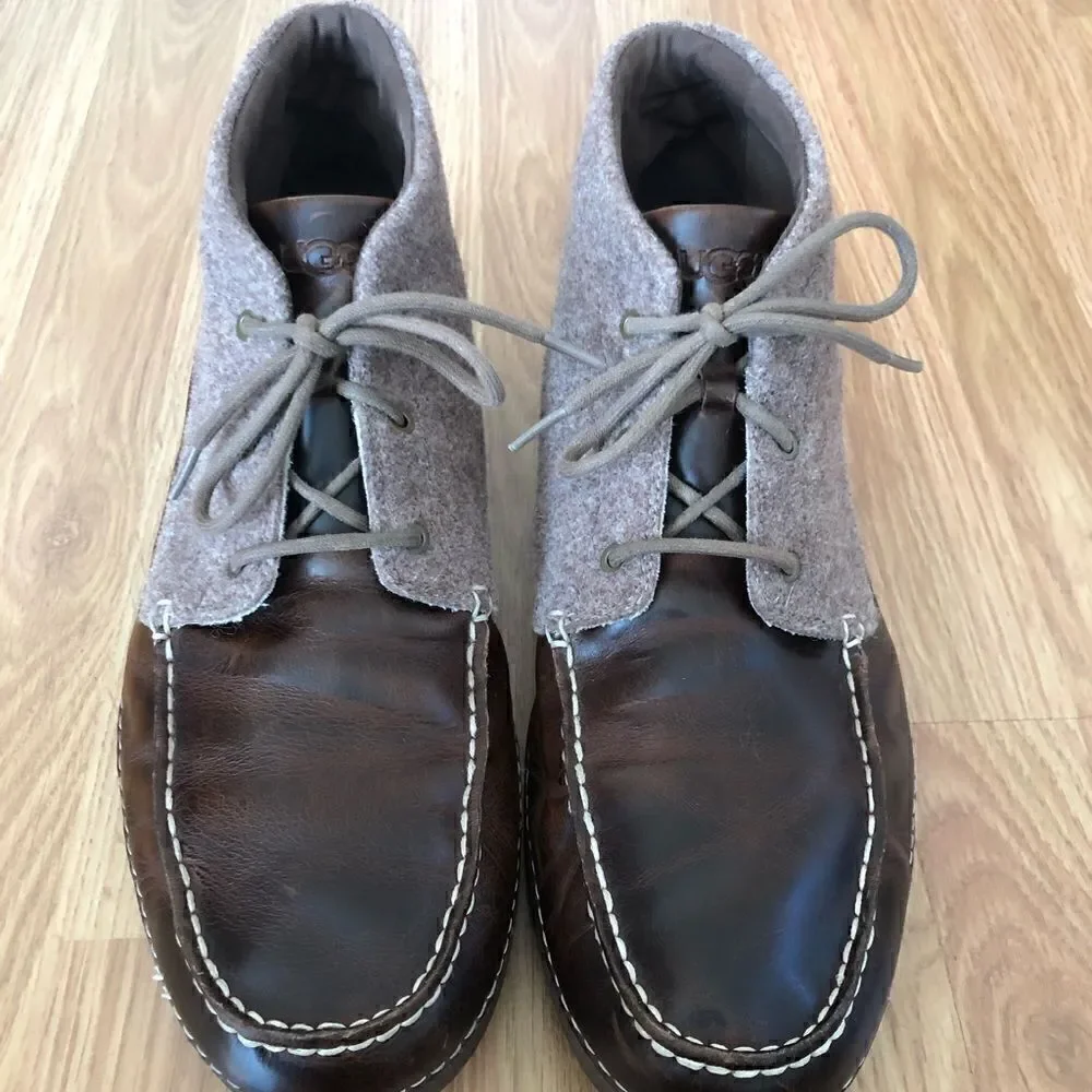 UGG Australia KALDWELL Brown Leather Wool Chukka Boots 1003885 VIBRAM